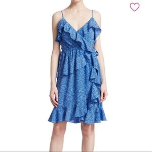 NWT Derek Lam ruffled silk wrap dress